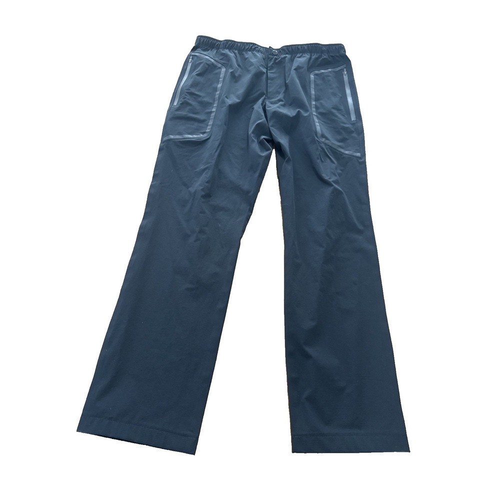 Paskho Black Athleisure Pants Large Nylon Performance Pockets stretch